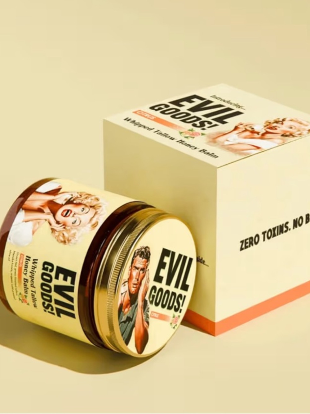 Evil Goods! Honey Balm Citrus Whipped Tallow Honey Balm Moisturizer NIB